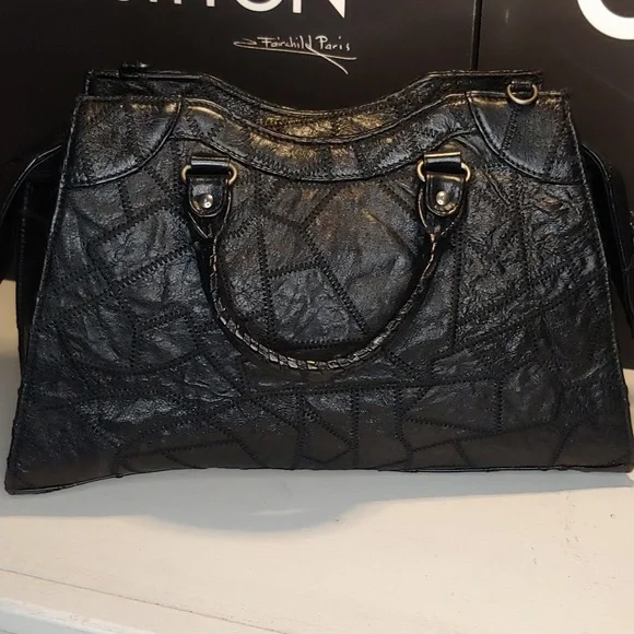 BALENCIAGA Neo Patchwork Classic City Shoulder Bag Black leather Balenciaga 🔥 - Picture 12 of 17